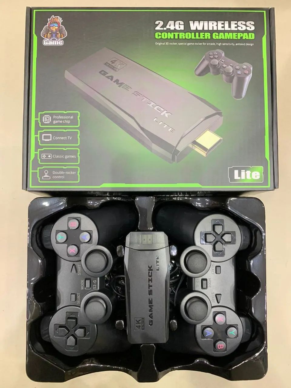 Aparelho video Game portatil retrô 4K com 2 controles sem fio e jogos - Foto 2