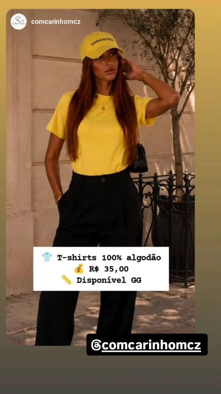 T-shirt feminina em algodão.<br>R$35,00 - Foto 3