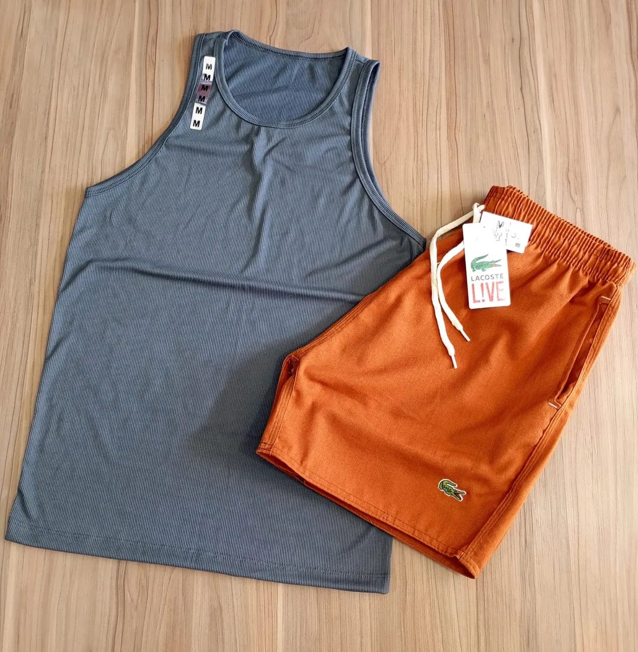 Conjunto masculino short linho e regata canelada  - Foto 2