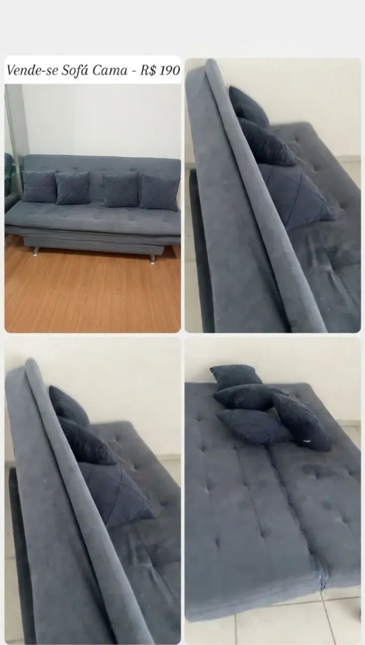 Sofá retrátil bem conservado cor cinza  - Foto 2