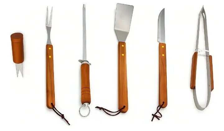 Kit Churrasco 360 de aço inoxidável com 10 peças  - Foto 4