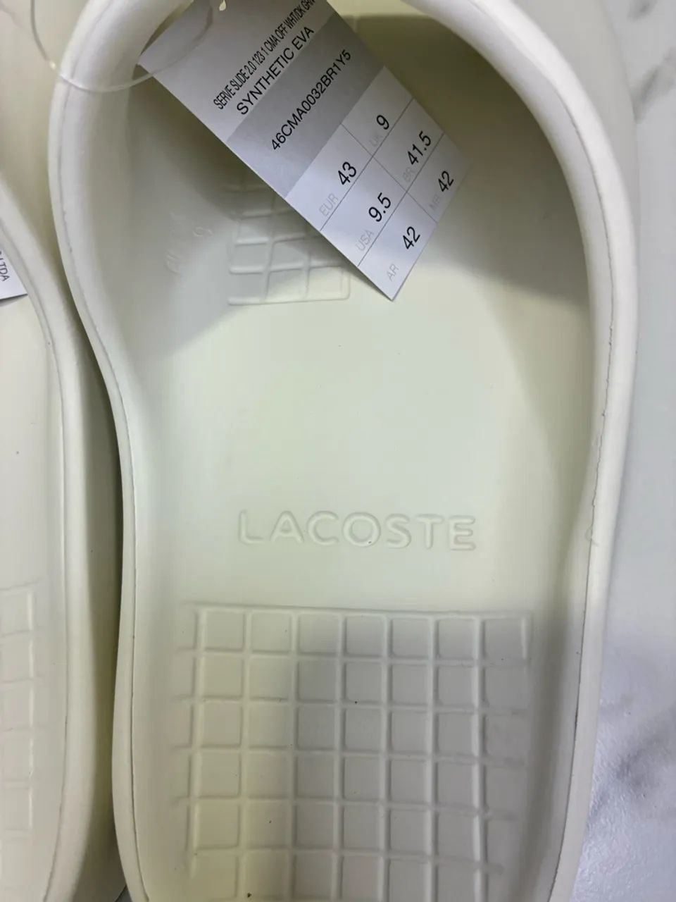 SLIDE LACOSTE BRANCO Chinelo - Foto 4