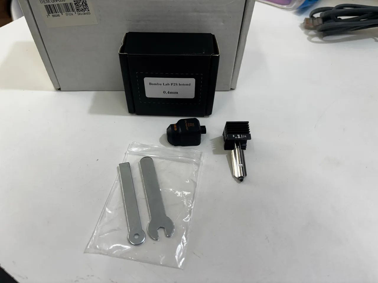 Kit Hotend Bambu Lab P2S 0,4mm com Bico de Aço Endurecido