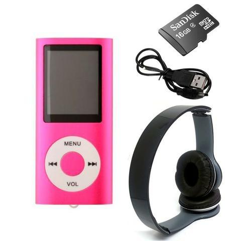 Mp3 Mp4 Player Slim Multimídia Kit C/ Cartão 16gb + Fone M - Foto 4