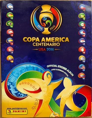 ÁLBUM COPA AMÉRICA USA - centenário 2016 - completo/colado