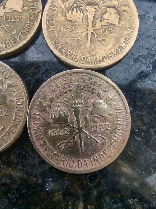 Moedas antigas raras centenário da independência do Brasil aceito troca - Foto 3