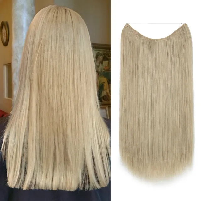 Cabelo Humano Loiro Platinado Mechado Nacional Tela 30g 60cm