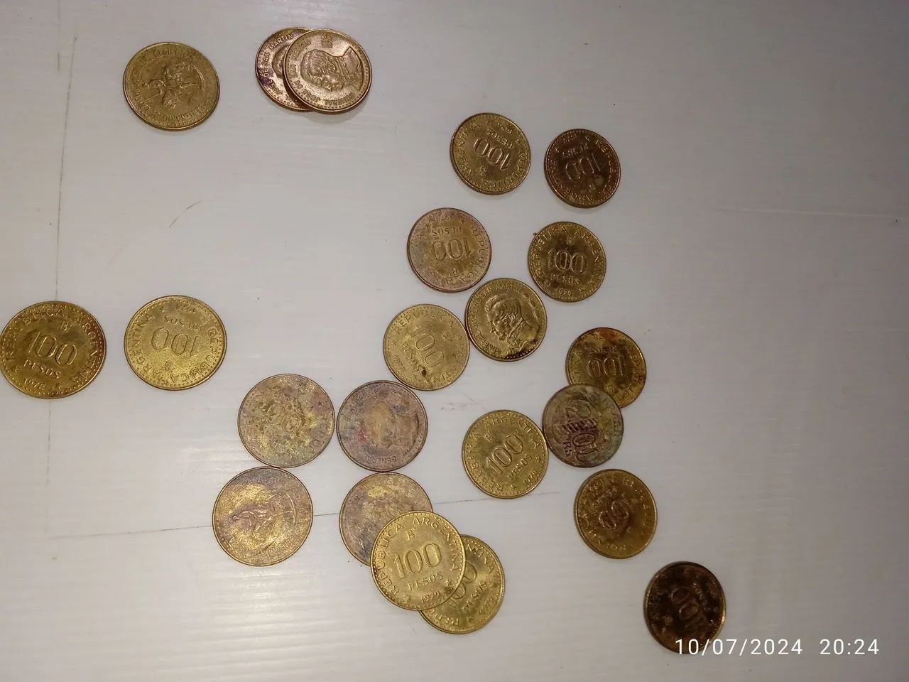 Moedas antigas Peso argentino da década de 70. Kit com 22 peças  - Foto 3