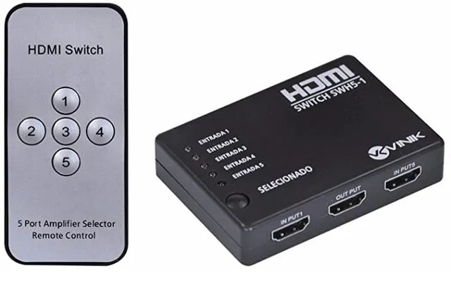 Switch Hdmi 5x1 4k Com Controle Full Hd 3d