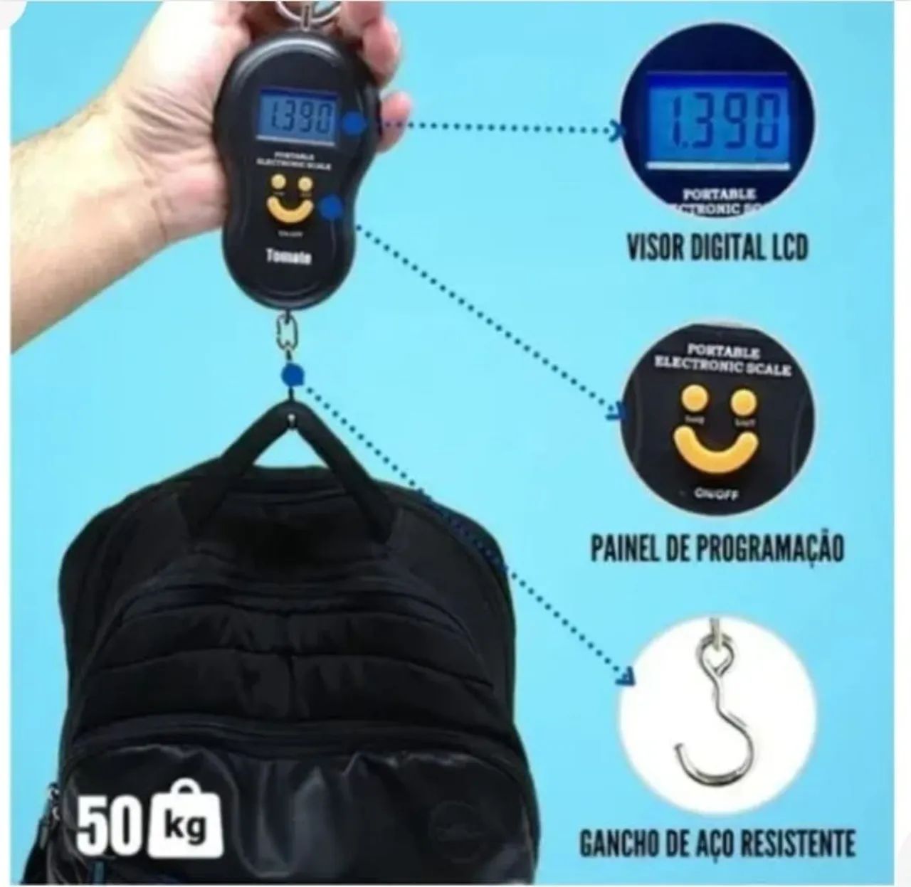 balança digital eletrônica de mão 50 kg