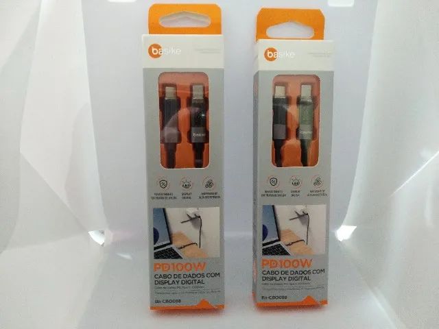 Cabo usb tipo C com display digital 100w Basike