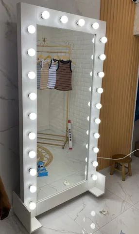Espelho camarim 2 x 1 com luzes