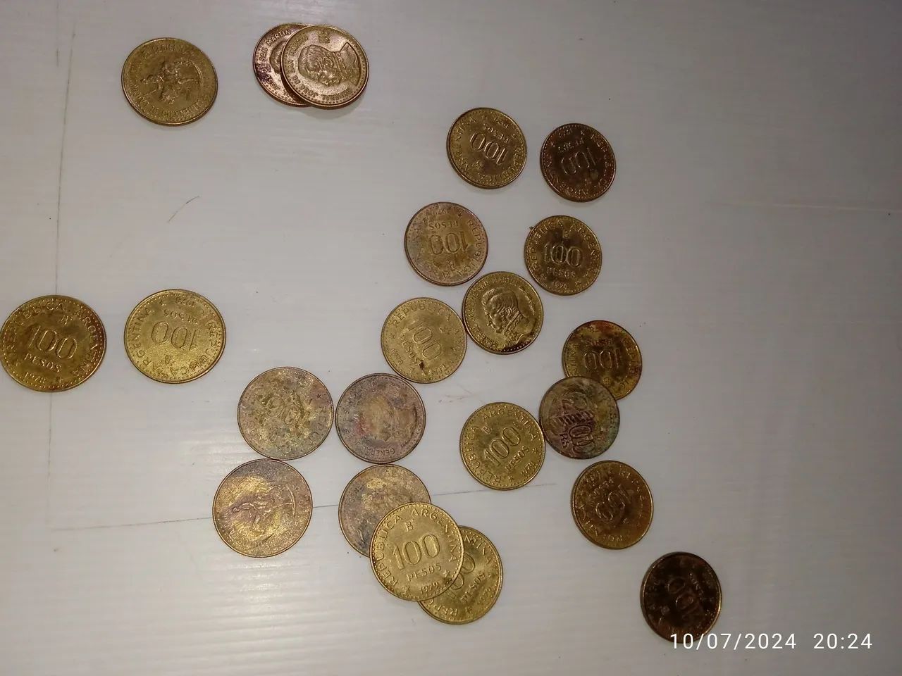 Moedas antigas Peso argentino da década de 70. Kit com 22 peças  - Foto 4