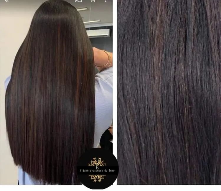 3 telas de cabelo indiano processados com misturas.