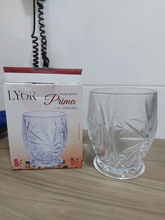 porta talher de cristal
