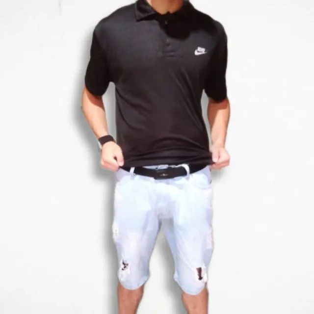Bermuda Masculina Jeans Rasgado Estiloja Básica - Foto 3