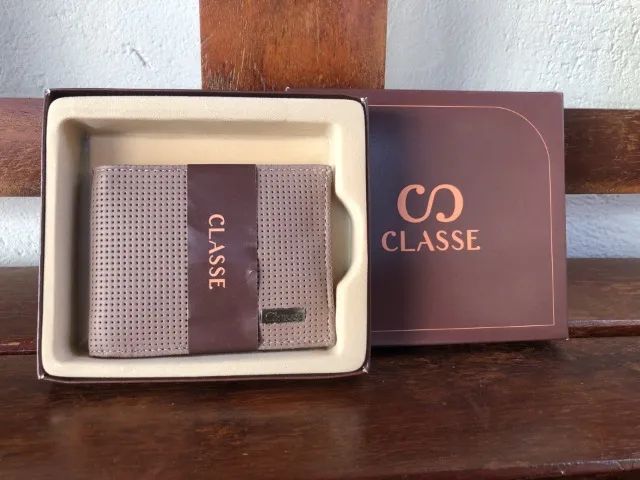 Carteira Masculina Porta Cartão Classe Couro Elegante M215 Creme