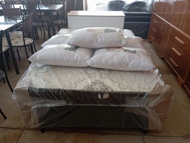 CAMA BOX CASAL ESPUMA SELADA NOVA 