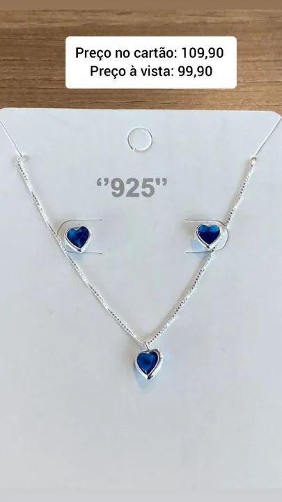 Prata 925 Conjunto Feminino Original Legítimo 