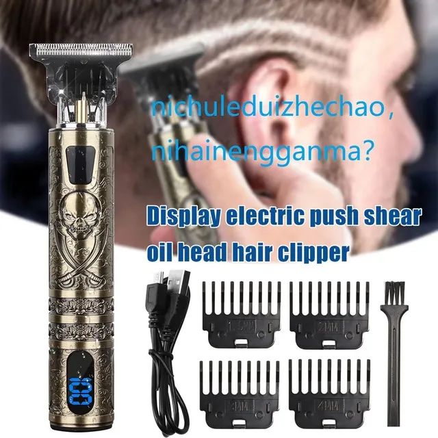 Aparador de cabelo T9 elétrico, cortador de cabelo e máquina de acabamento - Foto 4