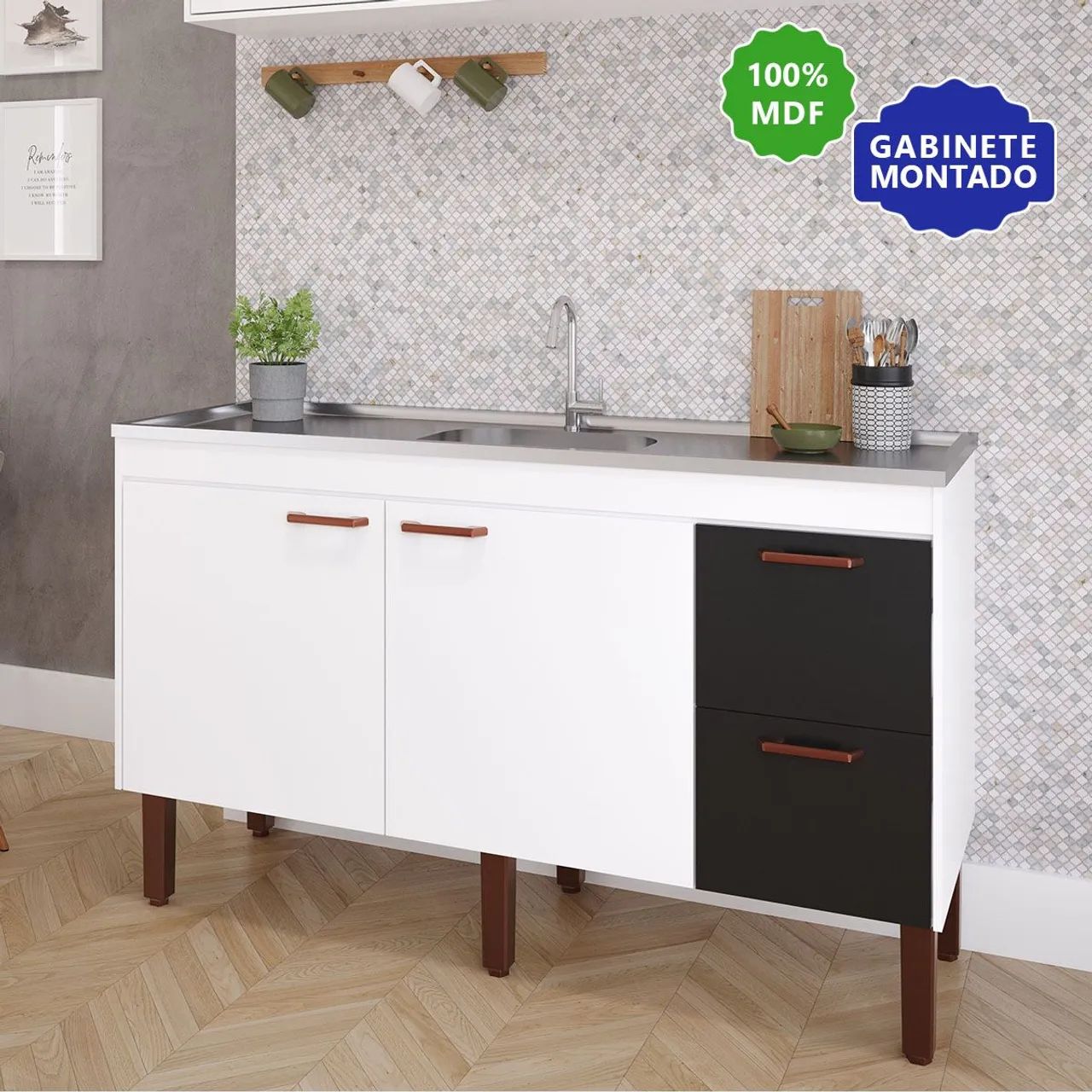 Balcão de Cozinha Slim 1,44m | Novo, Lacrado e com Super Desconto!