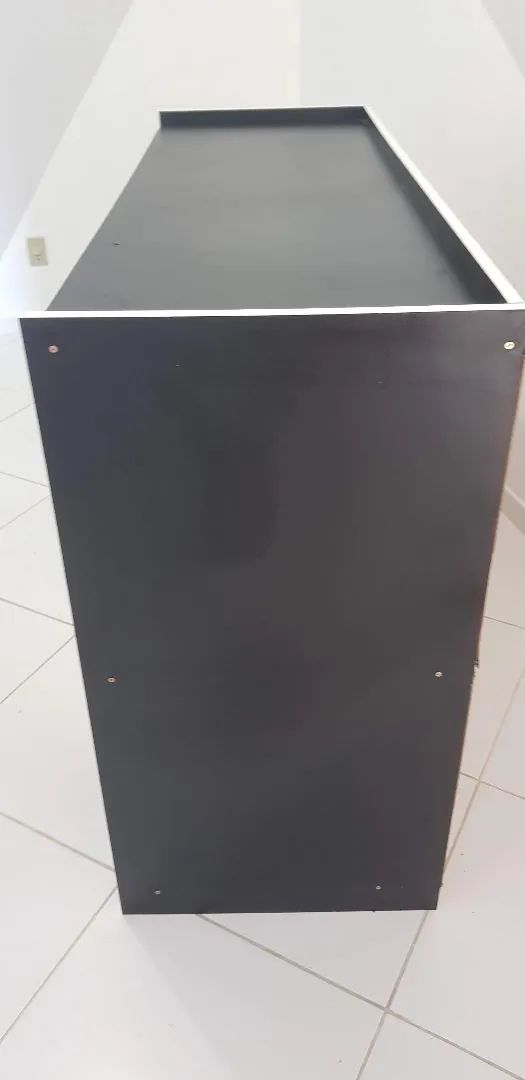 Rack de madeira preto e branco - Foto 4
