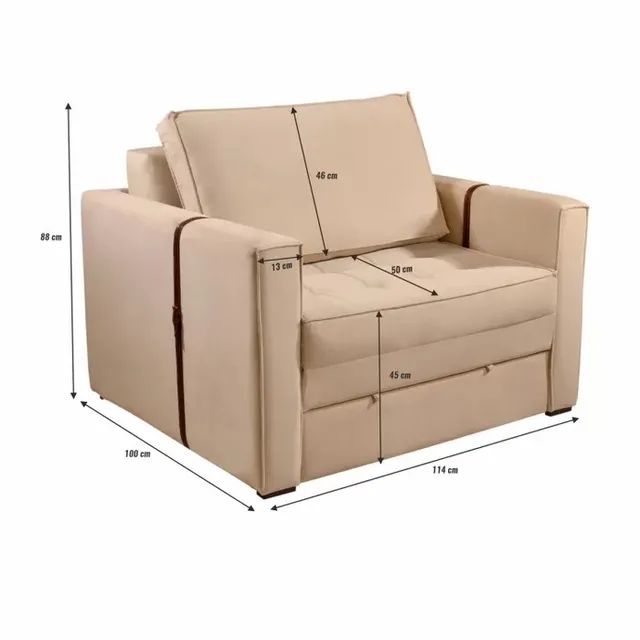 Poltrona Cama Luxury em Linho tt87 - Foto 4