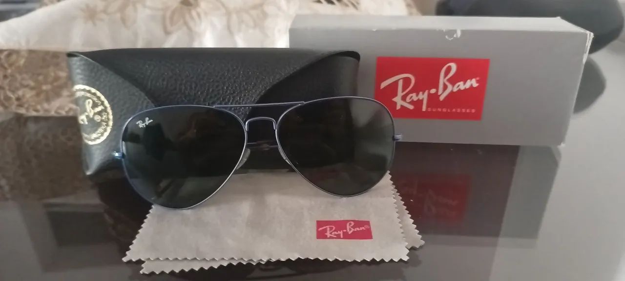 Óculos de sol Ray-ban aviador armação azul