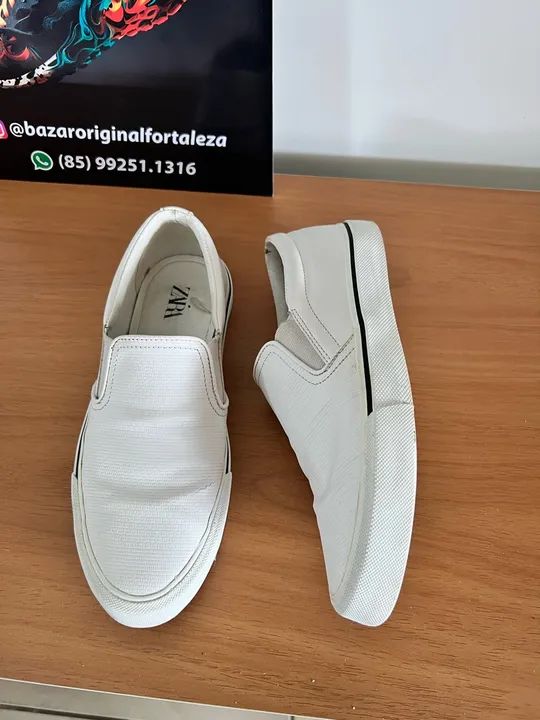 Zara TÊNIS SLIP-ON 40 original usado bem conservado  - Foto 4