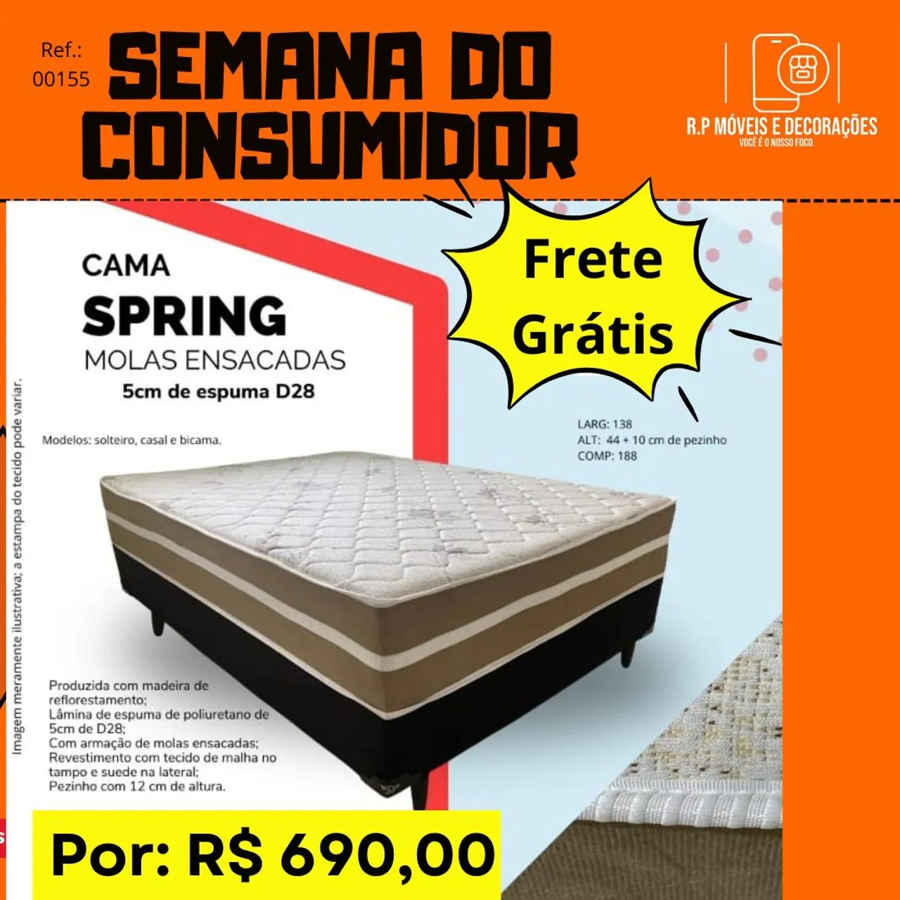 Cama molas ensacadas