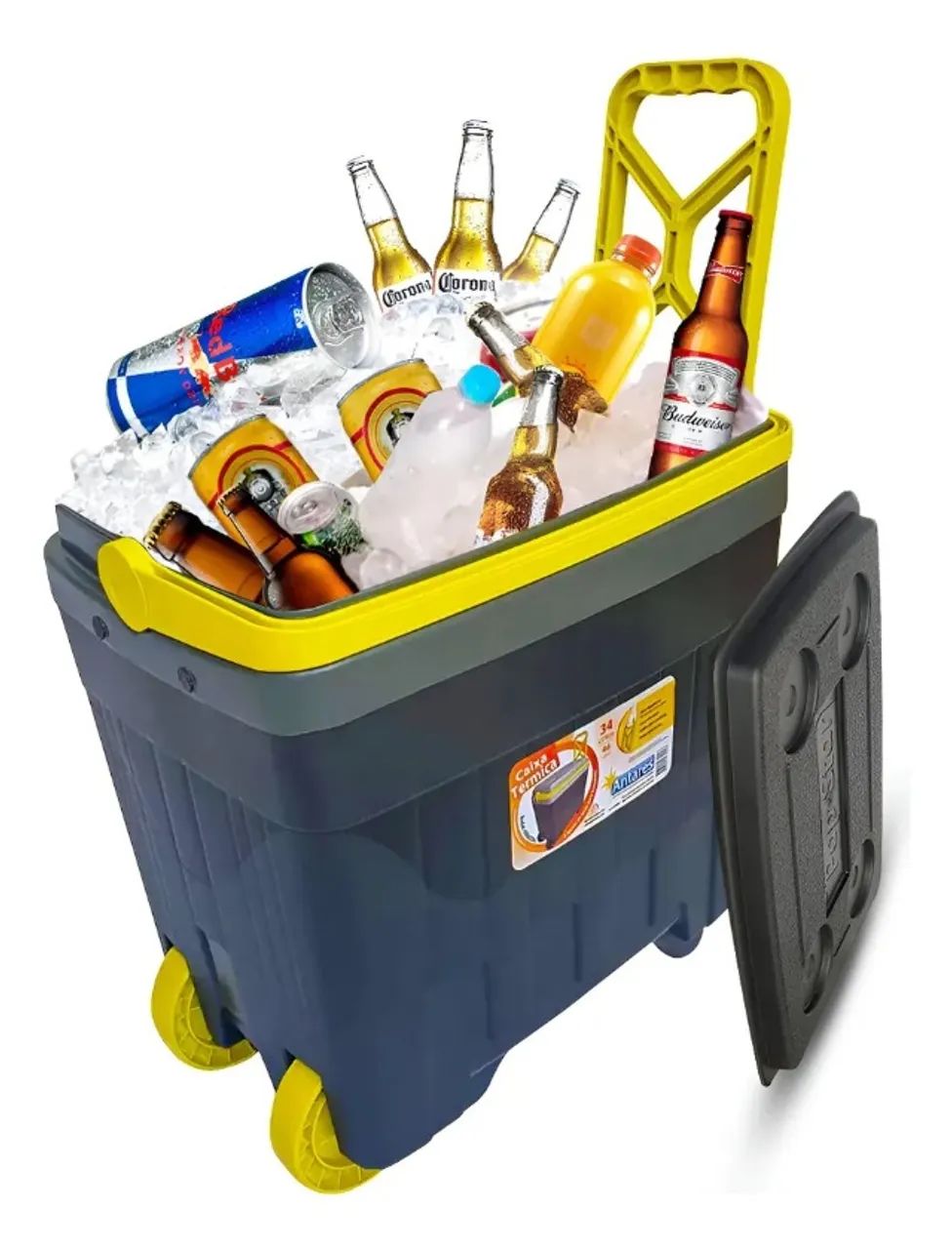Caixa Térmica 34 Litros Com Rodinha Camping, Pesca, Cooler ANTARES