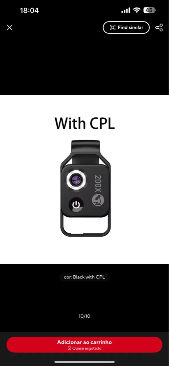 Mini Câmera para Celular com Lente CPL