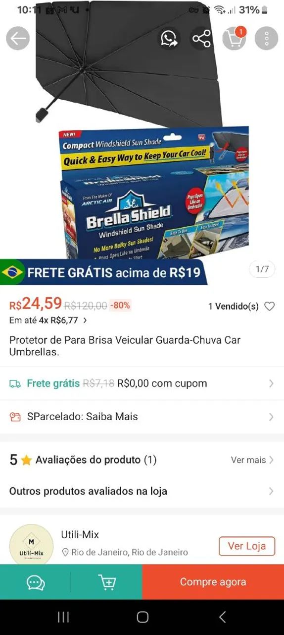Protetor de Para Brisa Veicular Guarda-Chuva Car Umbrellas. - Foto 6