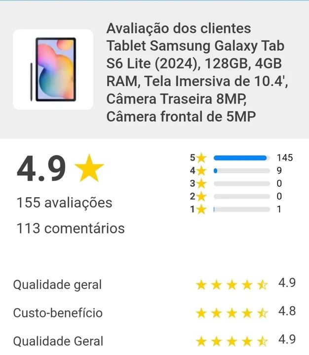 Samsung S6 Lite 128gb semi-novo - Foto 6