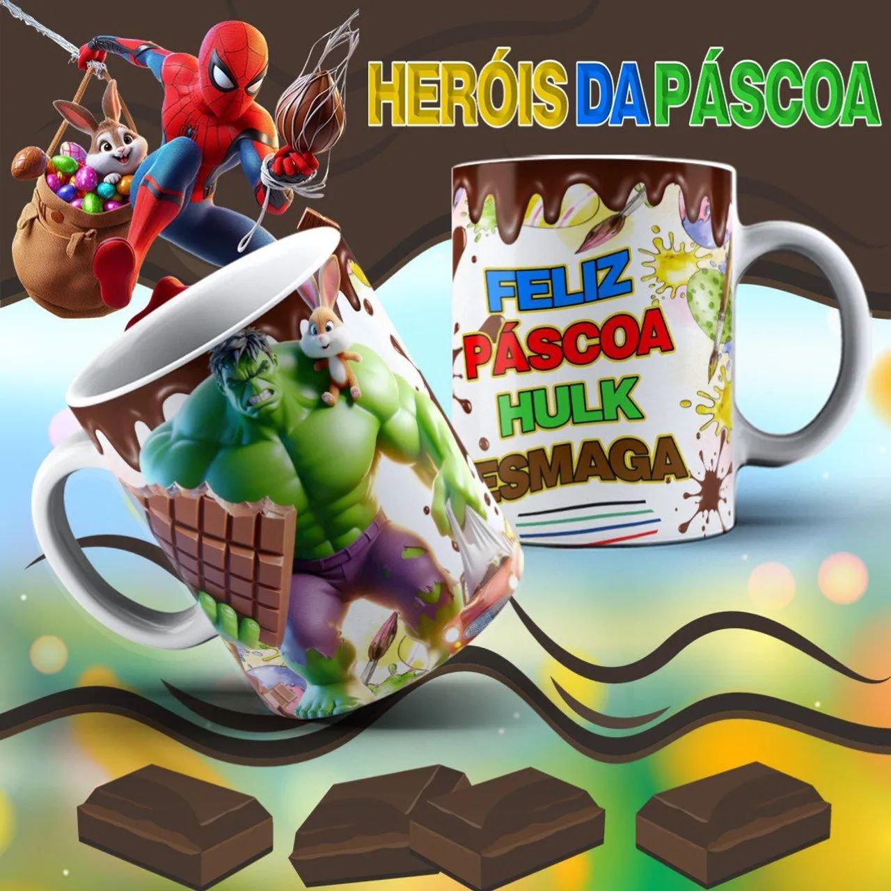 Canecas Personalizadas do Homem-Aranha - Heróis da Páscoa - Foto 3