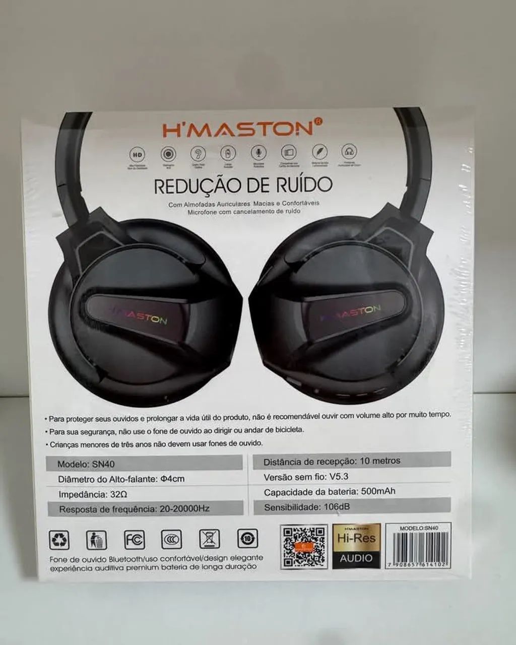 Fone de ouvido Bluetooth over-ear RGB H'maston  - Foto 2