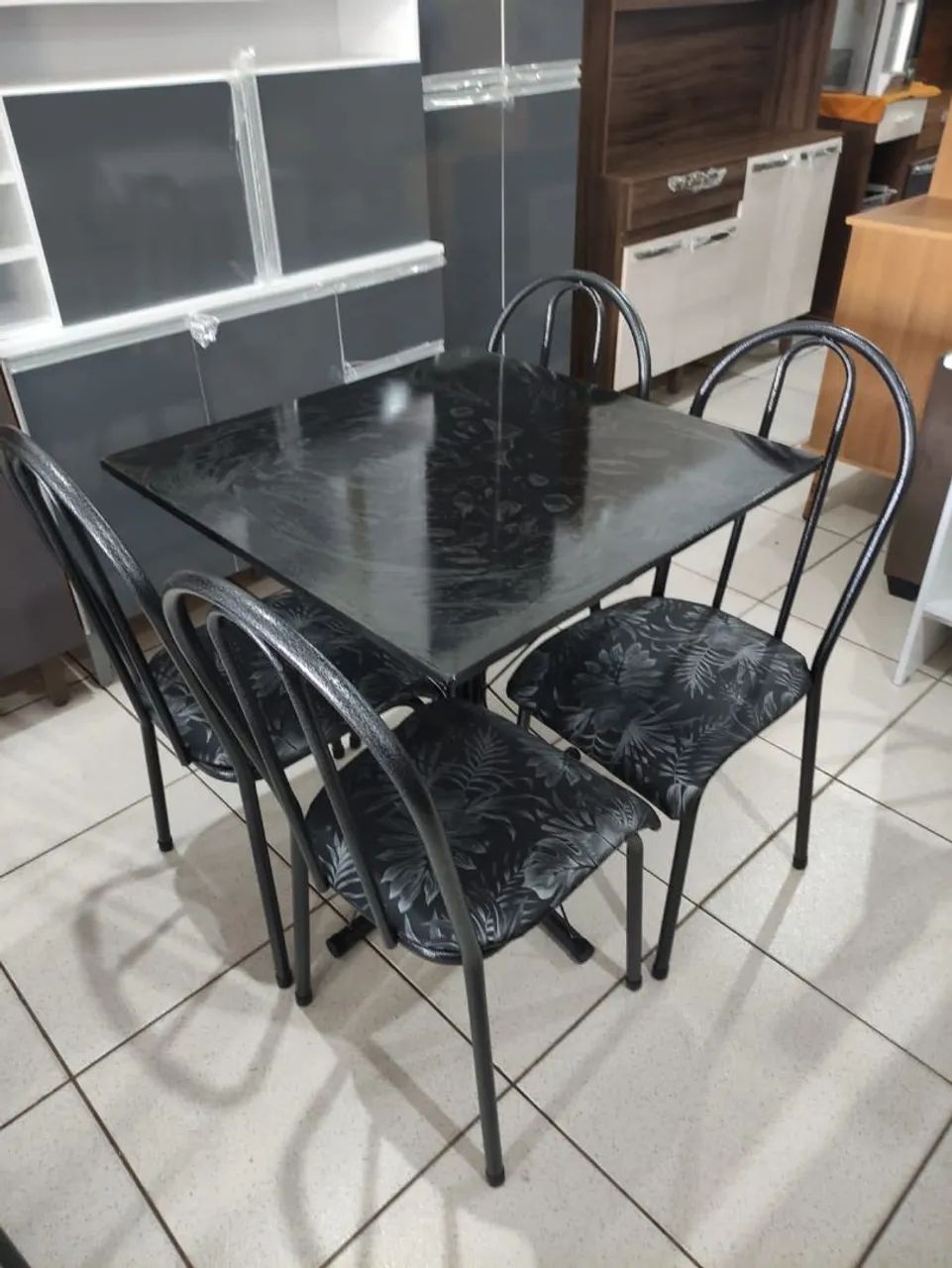 Mesa ardósia 4 cadeiras nova  - Foto 4