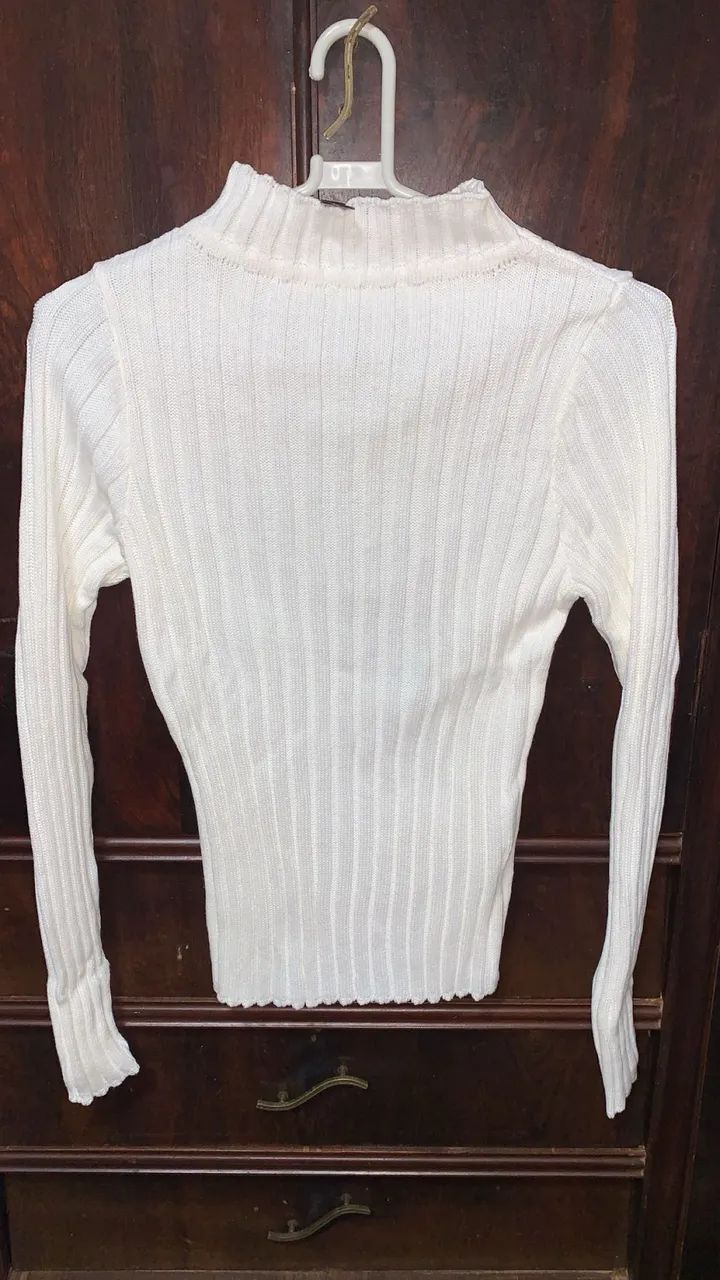 DESAPEGO!!!! Blusa Canelada Branca - Foto 3