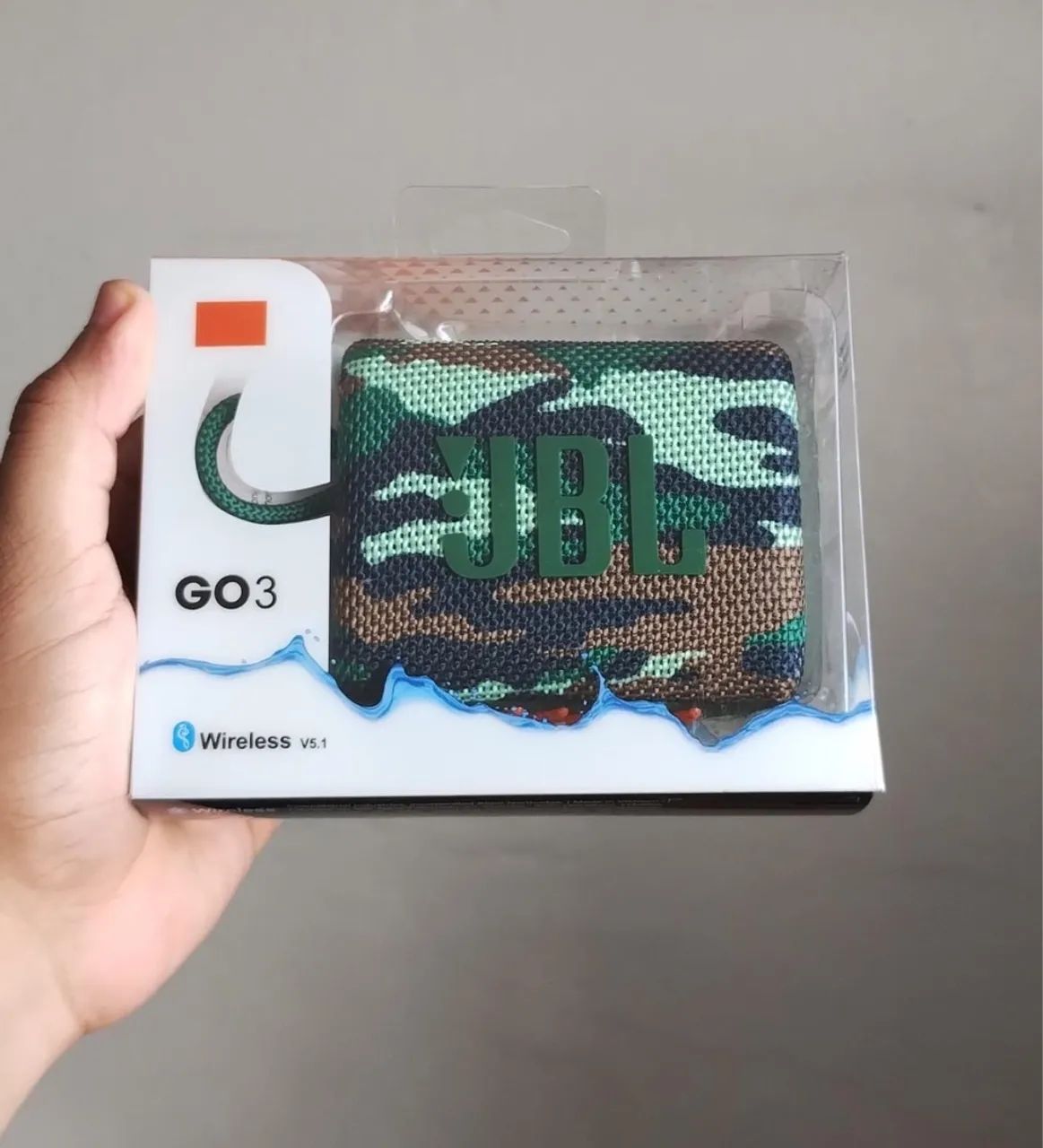 CAIXA DE SOM JBL GO3 RAJADA VERDE