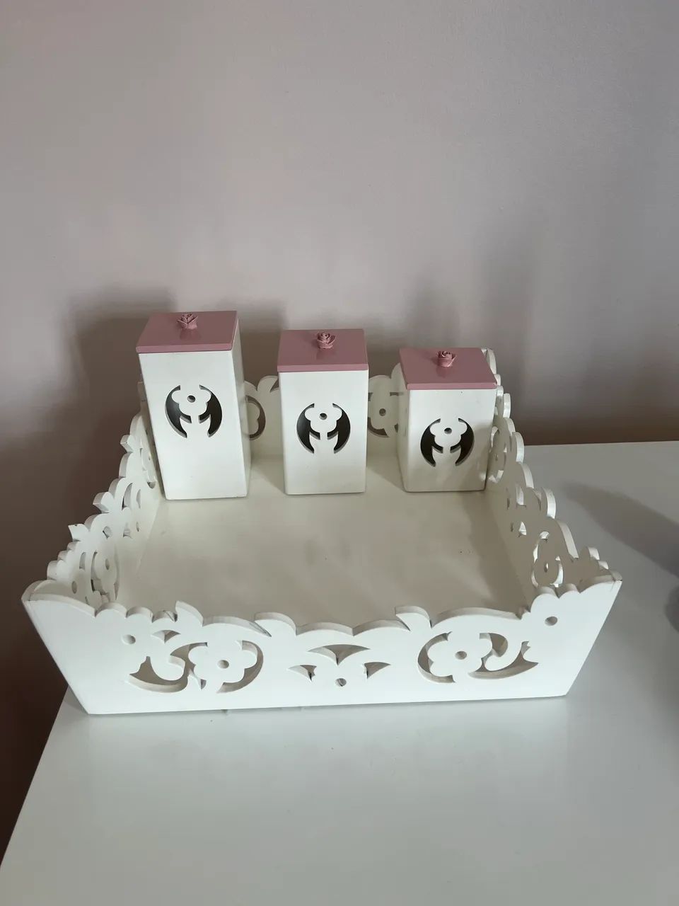 Kit Higiene bebê madeira artesanal 