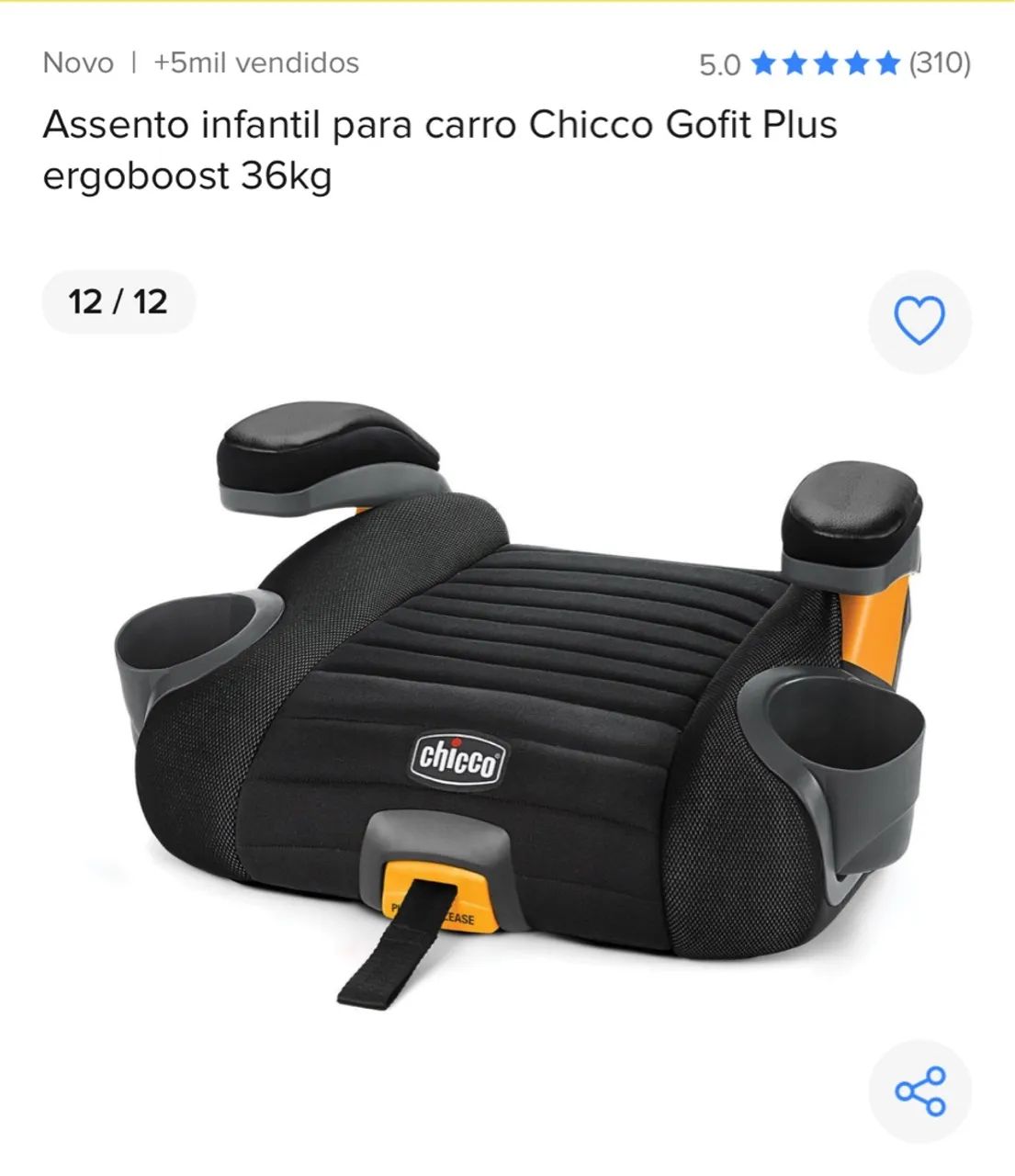 Cadeira para Auto Chicco GoFit Plus Ergoboost 36kg - Foto 5