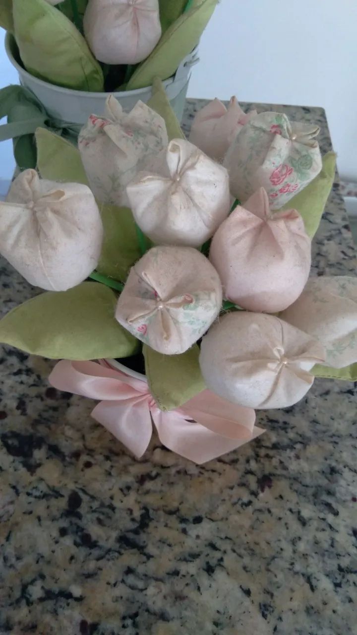 Flores de tecido para decoração - Foto 3