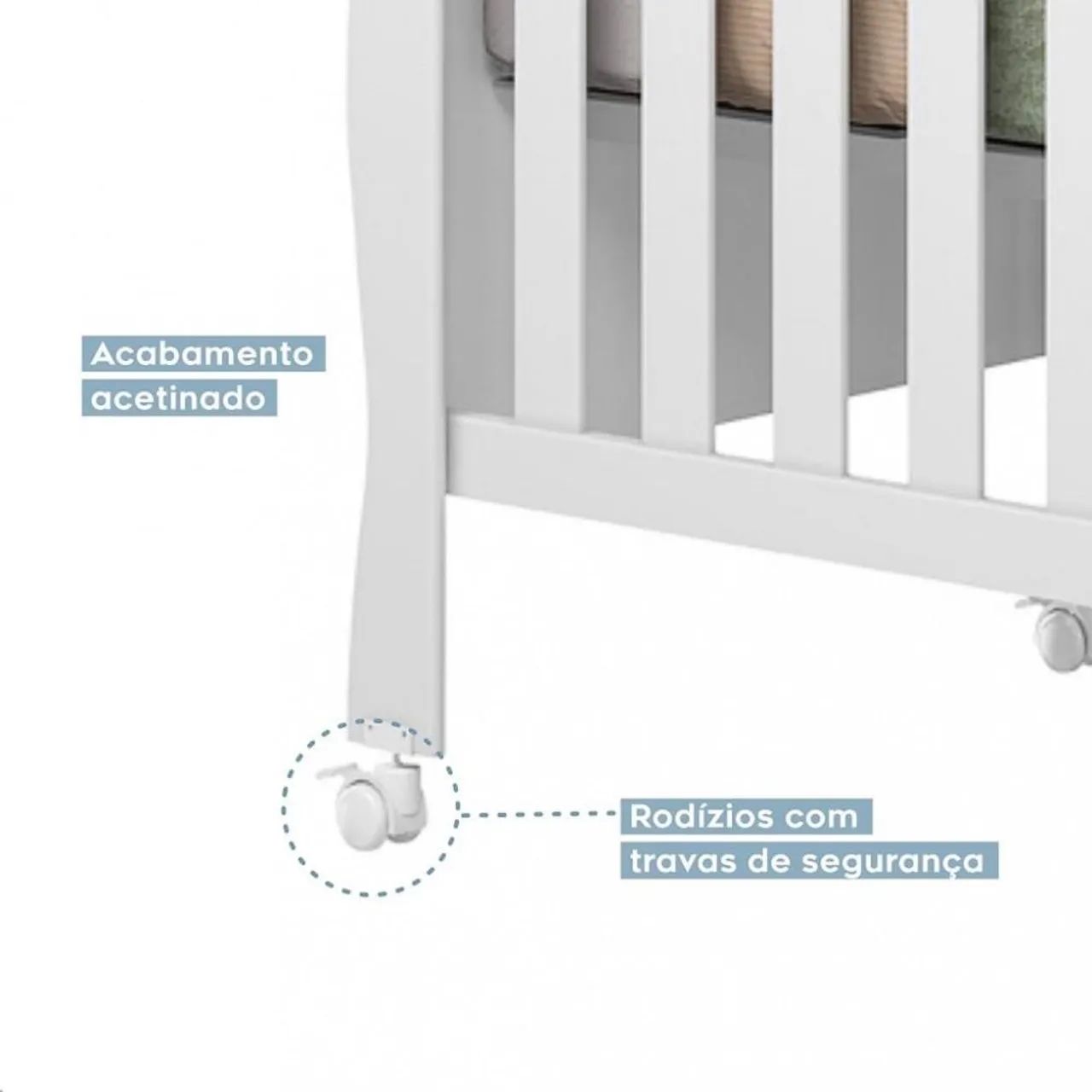 Berço e Mini Cama Americano Soninho 3 em 1 - Branco - Foto 5