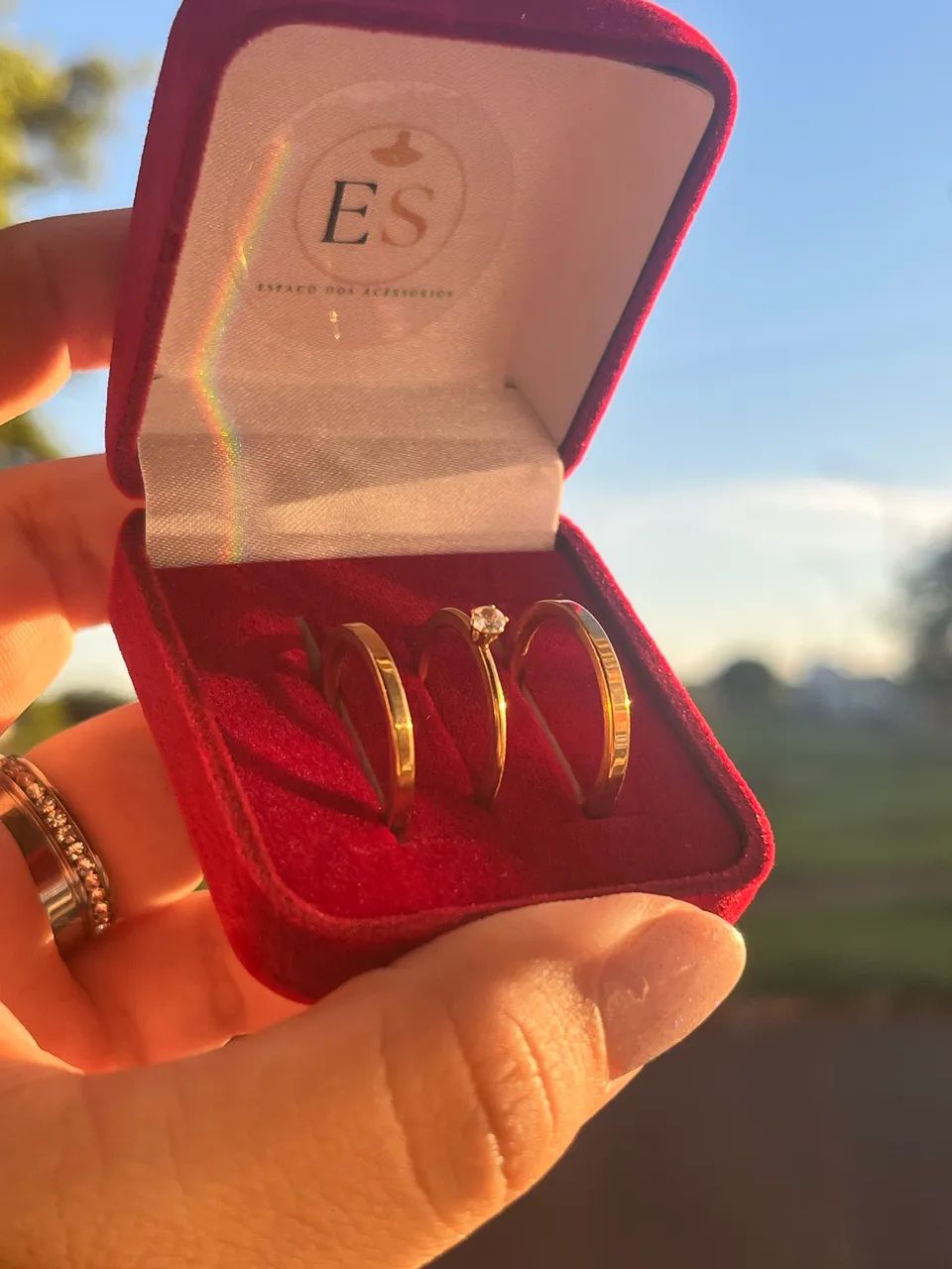 Aliança de aço casamento 