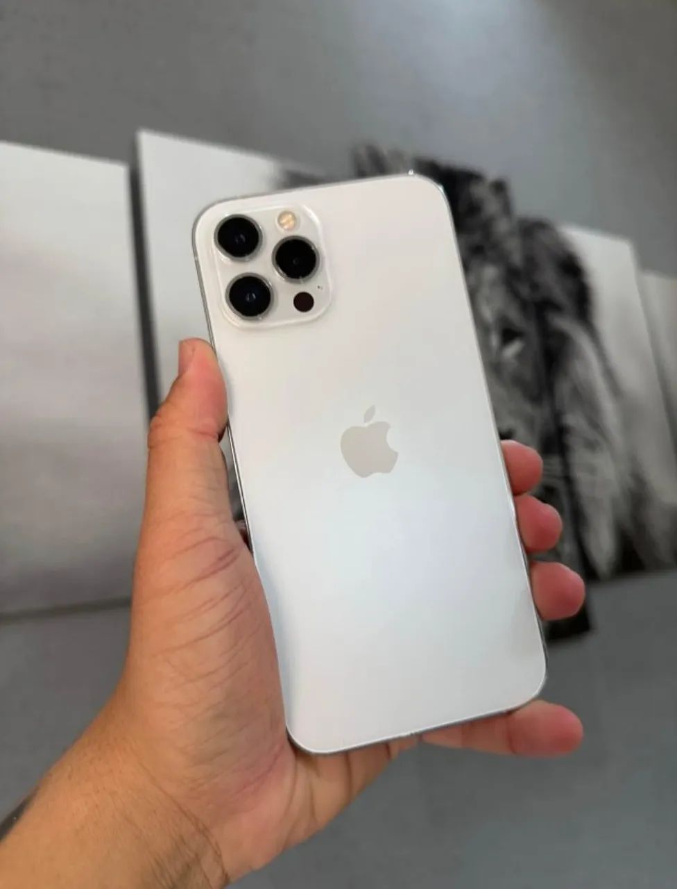 iPhone 12 pro Max branco 256 gigas completo na caixa - Celulares e