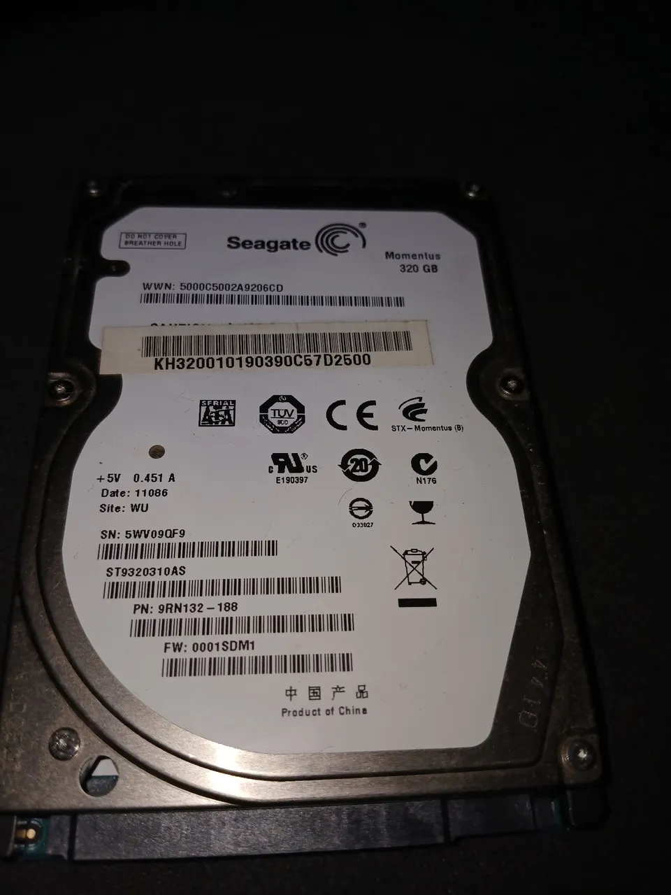 HD Seagate Momentus 320GB