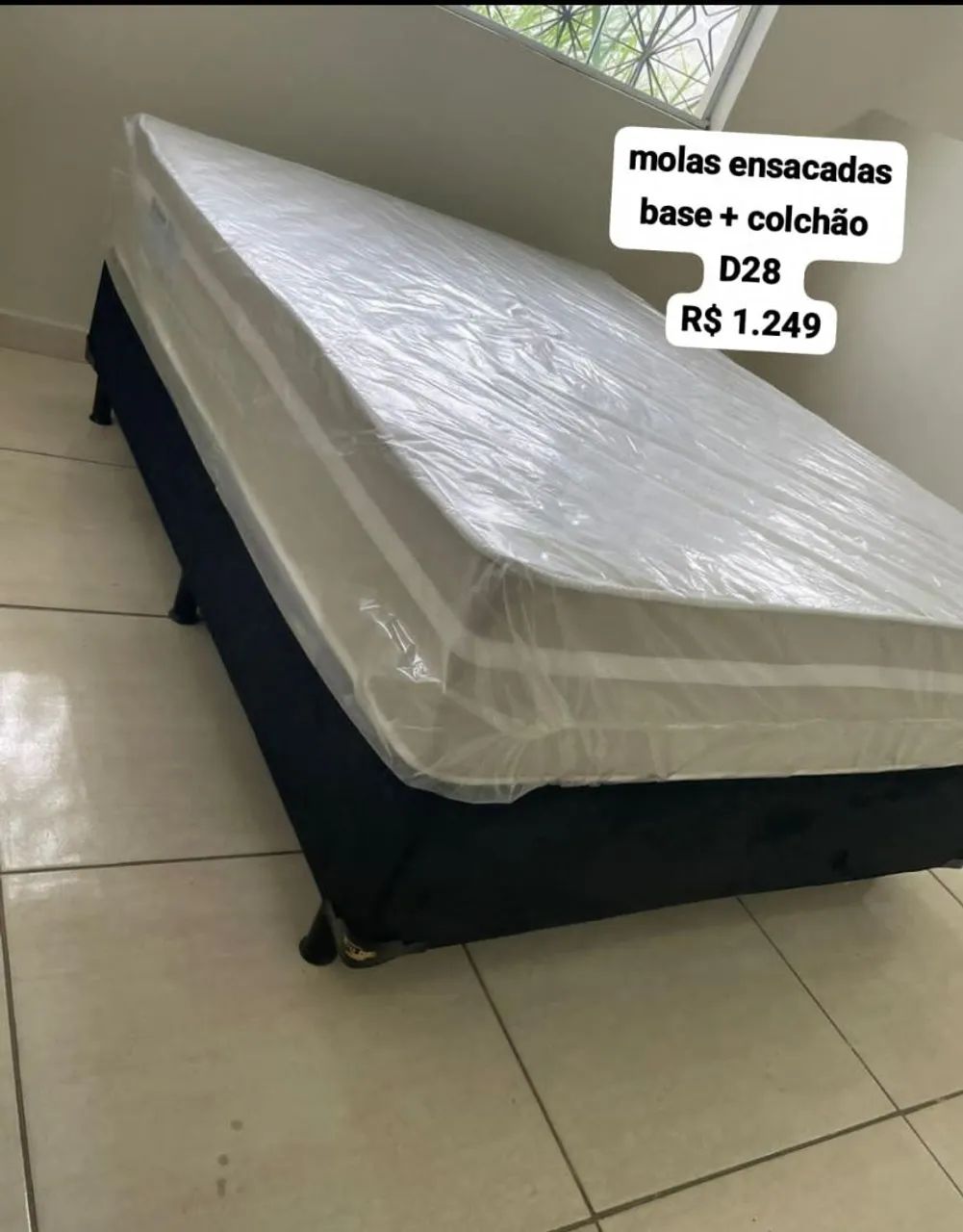 Colchão Casal Molas Ensacadas D28 + Base 