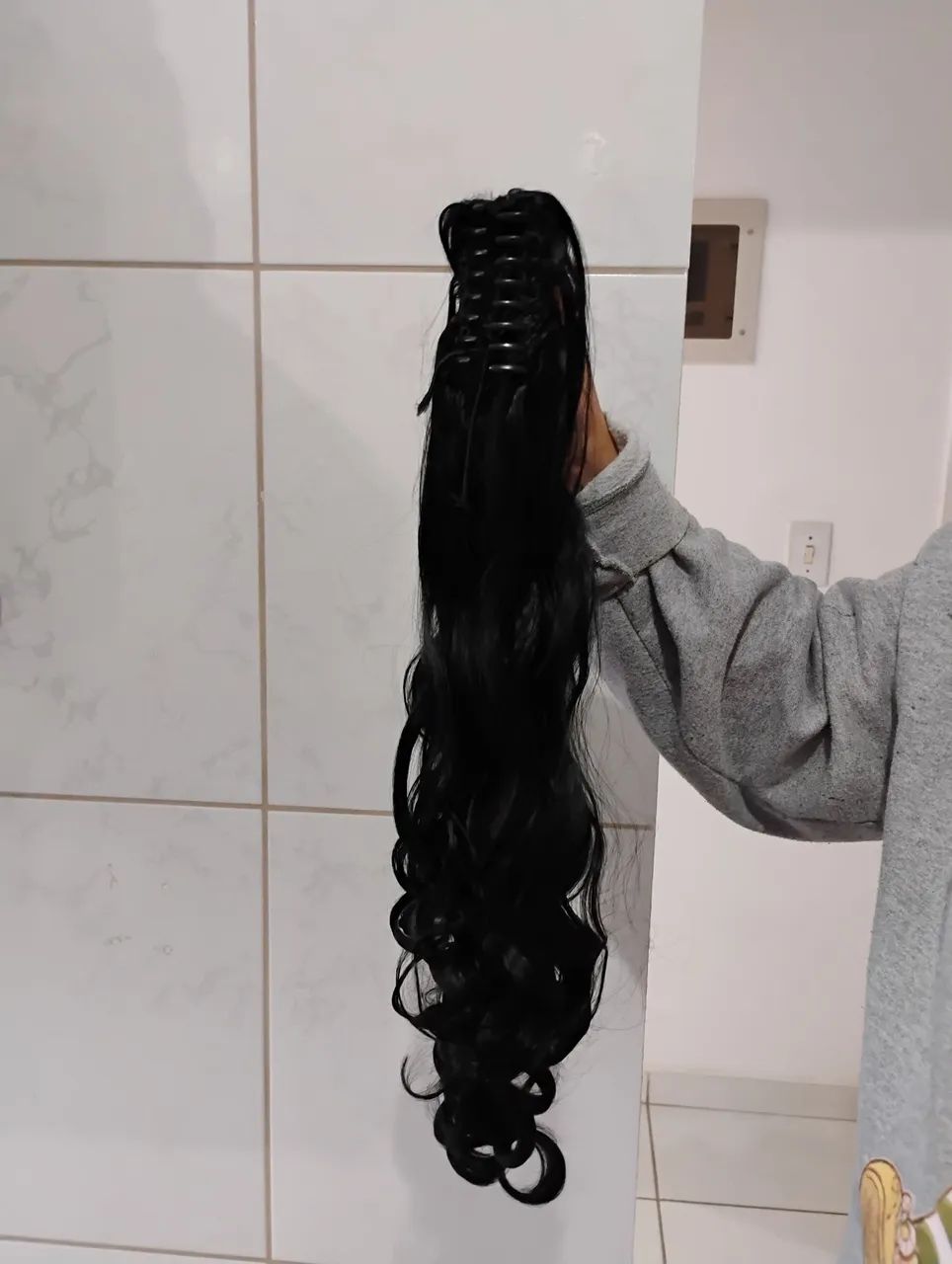 Mega Hair - Rabo de Cavalo Ondulado Preto de piranha - Foto 2