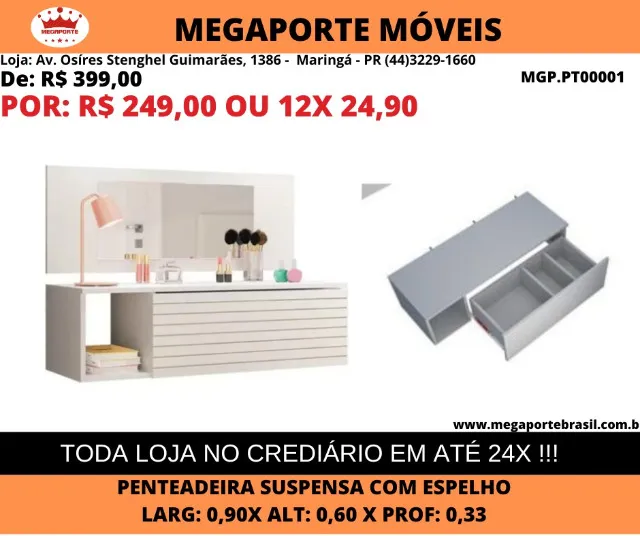 Penteadeira Suspensa com Espelho