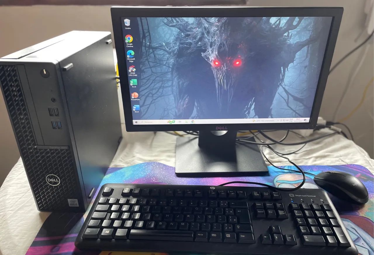 PC COMPLETO DELL 3080 MICRO - 10ª GERAÇÃO + MONITOR E ACESSÓRIOS